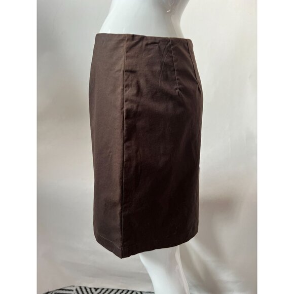 Gap Stretch Chocolate Brown Pencil Skirt With Back Zipper Closure - Picture 7 of 14